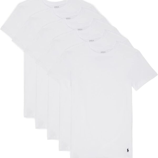 POLO RALPH LAUREN Slim Fit Undershirt w/Wicking 5-Pack Crews/ Mens T-Shirt