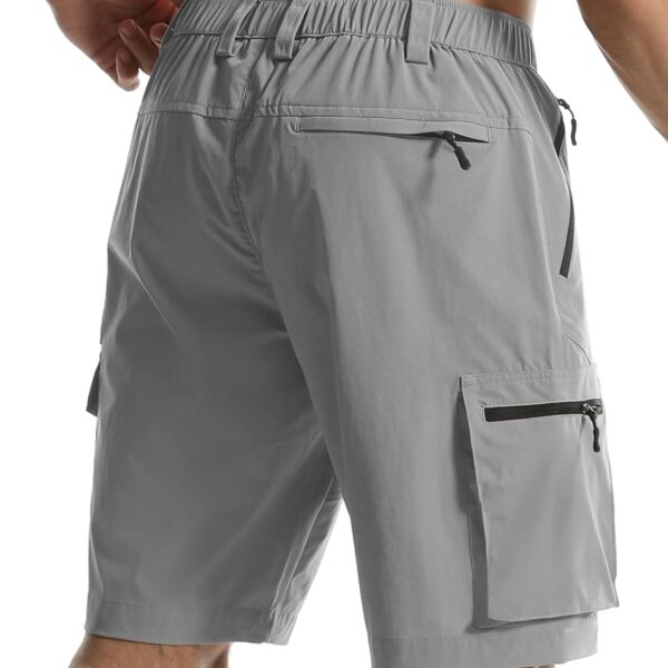 Surenow Men's Hiking Cargo Shorts with Quick Dry, Breathable Fabric, Pockets, and Zipper Closure - Blue, Size Large/ Jeans