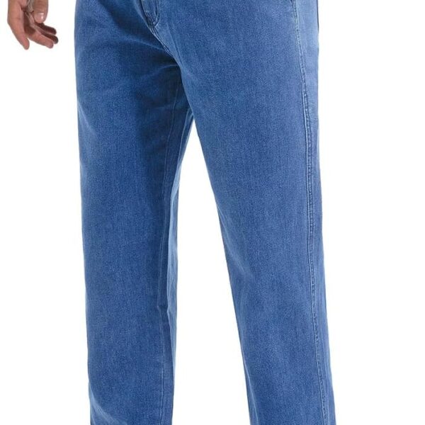 voeeron Mens Elastic Waist Jeans Relaxed Fit Denim Pants Casual Mens Elastic Waist Pants/ Jeans