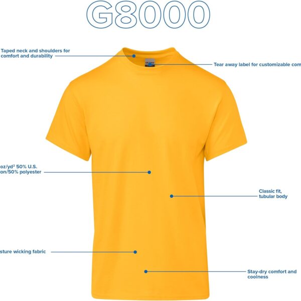 Gildan Unisex Adult Dryblend T-Shirt, Style G8000, Multipack/ Mens T-Shirt