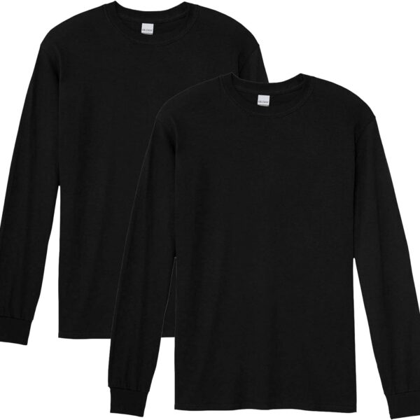 Gildan Adult Heavy Cotton Long Sleeve T-Shirt, Style G5400, 2-Pack/ Mens T-Shirt