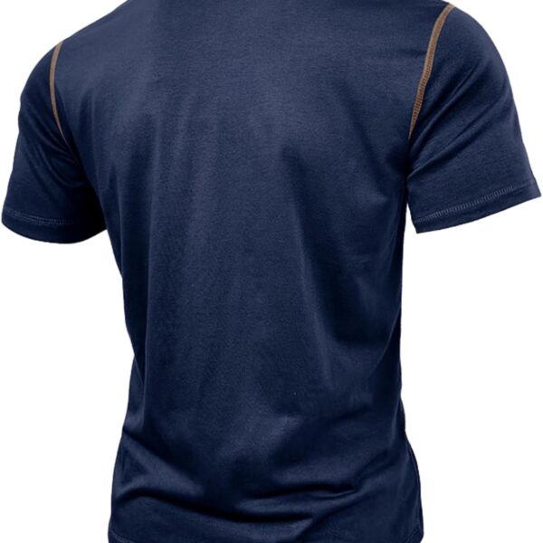 Mens Short Sleeve Shirts Casual Cotton Henley Shirts Slim Fit Summer Classic T-Shirts/ Mens T-Shirt