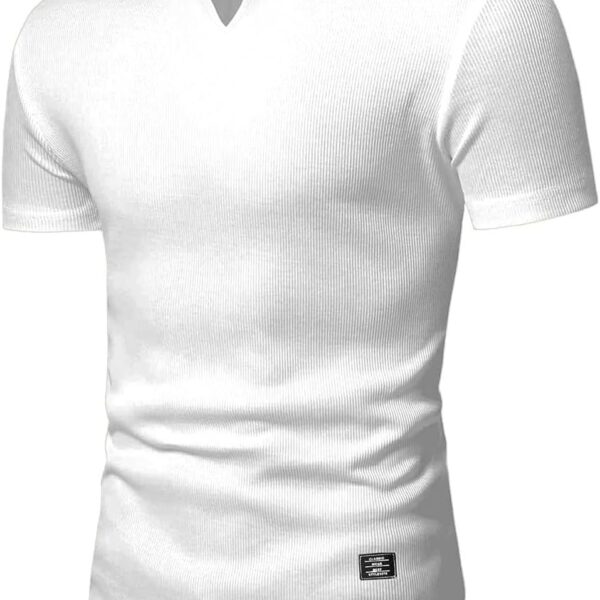 JMIERR Mens Muscle Slim T Shirt V-Neck Longline Henley Shirt Gym Workout Athletic Tee Shirts/ Mens T-Shirt