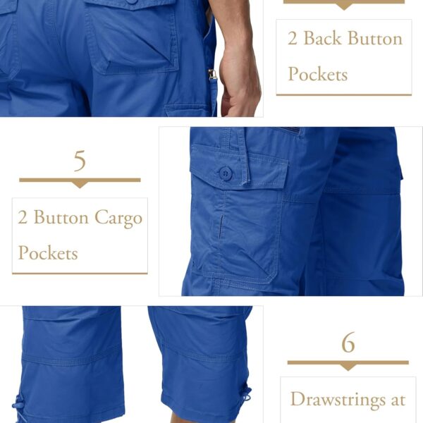 MAGCOMSEN Men's Below Knee Long Shorts Cotton Work 3/4 Cargo Capris 7 Pockets Twill Military Summer Shorts/ Jeans