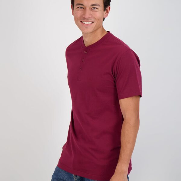 Real Essentials 3 Pack: Men's Cotton Short & Long Sleeve Henley T-Shirt Performance Activewear (Available in Big & Tall)/ Mens T-Shirt