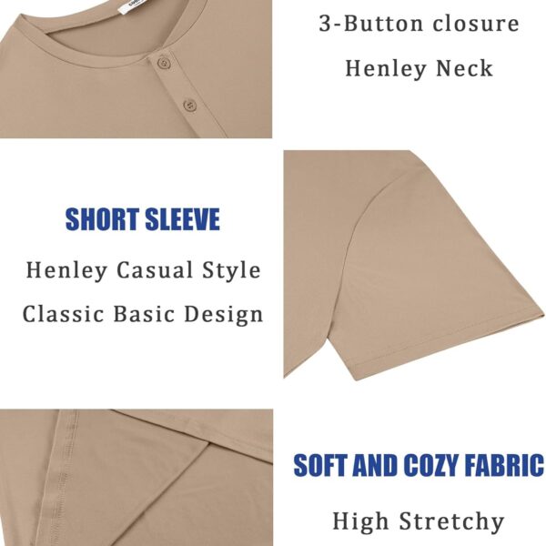 COOFANDY Men's Henley Shirts Short Sleeve Casual Summer Basic T Shirt Soild Button Tee Top/ Mens T-Shirt