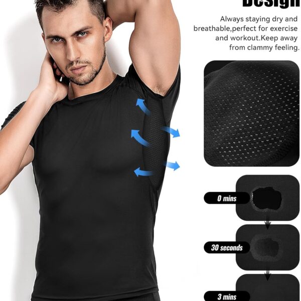 Niksa Men's Compression Shirts 2 Pack, Short Sleeve Athletic Compression Tops Cool Dry Workout T Shirt/ Mens T-Shirt