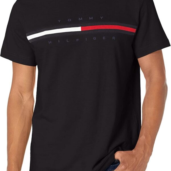 Tommy Hilfiger Men's Short Sleeve Signature Stripe Graphic T-shirt/ Mens T-Shirt