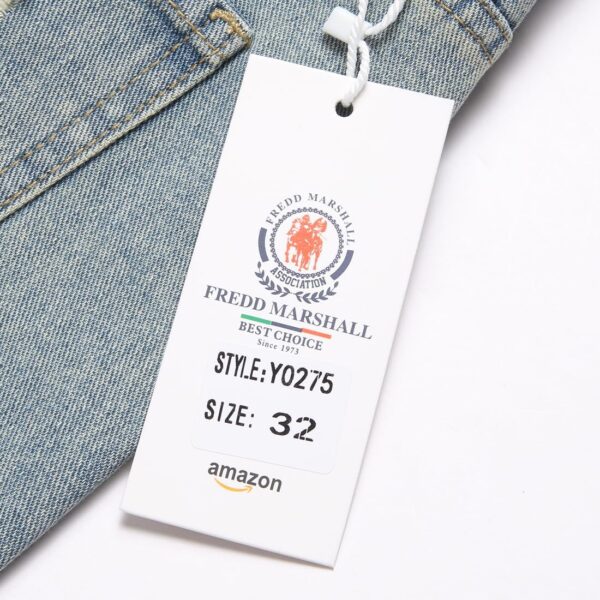 FREDD MARSHALL Ripped Jeans Men,Jeans for Mens,Slim Fit Distressed Straight Leg Fashion Washed Pants/ Jeans